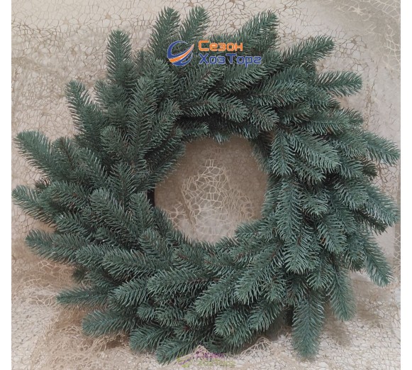 Вінок різдвяний литий блакитний d-40 см